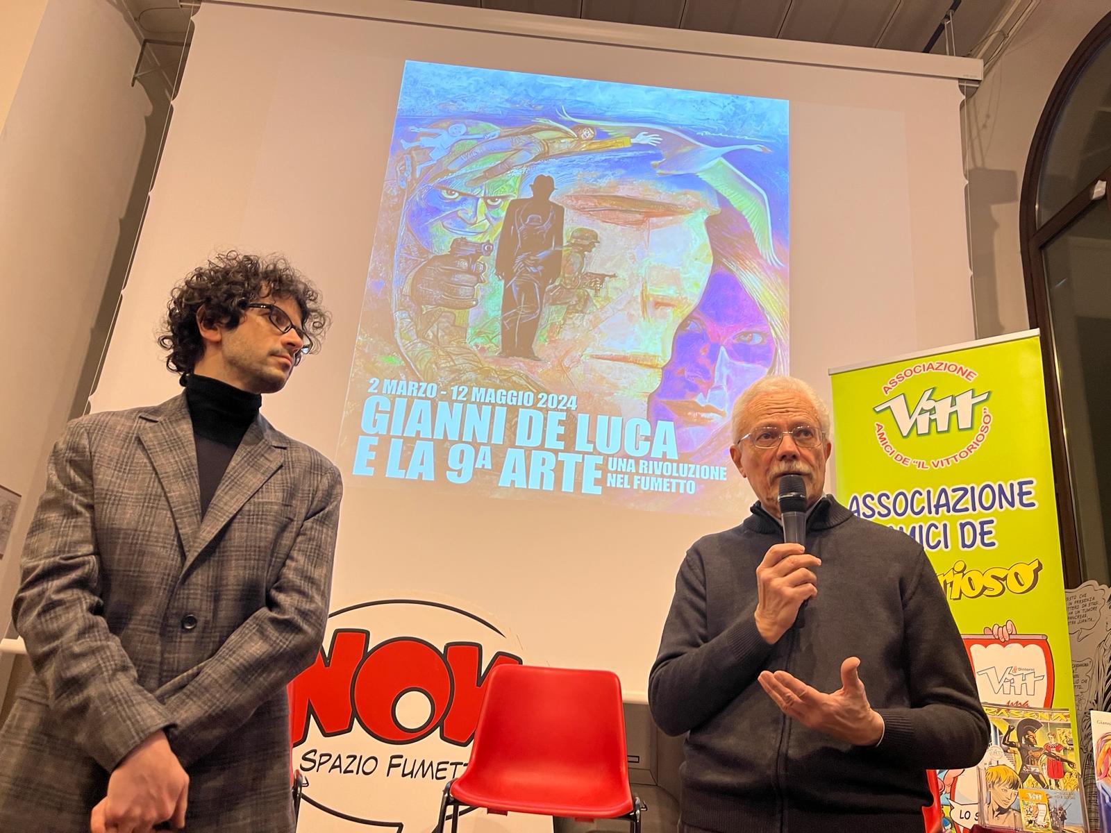 Il curatore della mostra al WOW di Milano Luca Bertuzzi con il direttore del Museo Luigi Filippo Bona